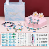NNEDSZ DIY Charm Bracelet and Necklace Making Kit - Luxury Gift Set with Drawer Box (66PCS)