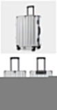 NNEDSZ Aluminum Alloy Hard-Shell Suitcase with TSA Lock -20" Spinner Luggage in Silver