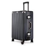 NNEDSZ Aluminum Alloy Hard-Shell Suitcase with TSA Lock -22" Spinner Luggage in Black