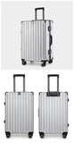 NNEDSZ Aluminum Alloy Hard-Shell Suitcase with TSA Lock -22" Spinner Luggage in Silver