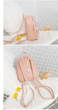 NNEDSZ Mini Faux Leather Backpack with Butterfly Design -Pink Cute Backpack for Girls