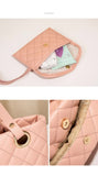 NNEDSZ Elegant Quilted Tote Bag with Matching Clutch in Soft Pink