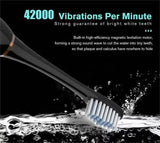 NNEDSZ X-3 Sonic Electric Toothbrush, 4 Replacement Brush Heads, and USB Charging Cable - Sleek Black Design