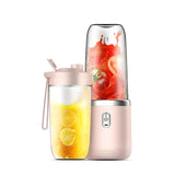 NNEDSZ Portable High-Speed Blender with USB Rechargeable Battery - 2-in-1 Bottle and Cup Design, Compact and Powerful (pink)