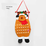 NNEDSZ Reindeer Advent Calendar - Felt Christmas Countdown with 24 Pockets, Wall Hanging Decoration for Kids