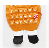 NNEDSZ Reindeer Advent Calendar - Felt Christmas Countdown with 24 Pockets, Wall Hanging Decoration for Kids