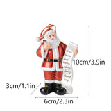 NNEDSZ Santa Claus Christmas Ornament - Resin Figurine with Customizable Name List, 10cm Festive Decoration