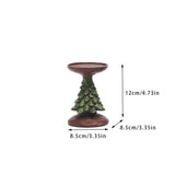 NNEDSZ Christmas Tree Candle Holder - Rustic Resin Pillar Stand, 12cm Festive Decoration
