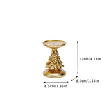 NNEDSZ Gold Christmas Tree Candle Holder - Elegant Resin Pillar Stand, 12cm Festive Decoration