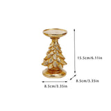 NNEDSZ Gold Christmas Tree Candle Holder - Elegant Resin Pillar Stand, 15.5cm Festive Decoration
