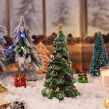 NNEDSZ Christmas Tree Figurine - Festive Resin Decoration with Ornaments, 17cm Holiday Decor