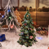 NNEDSZ Christmas Tree Figurine - Festive Resin Decoration with Ornaments, 17cm Holiday Decor