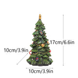 NNEDSZ Christmas Tree Figurine - Festive Resin Decoration with Ornaments, 17cm Holiday Decor