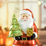 NNEDSZ Santa Claus Figurine with Christmas Tree - 18cm Festive Resin Christmas Decoration