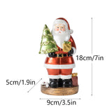 NNEDSZ Santa Claus Figurine with Christmas Tree - 18cm Festive Resin Christmas Decoration