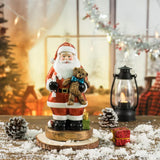 NNEDSZ Santa Claus Figurine with Bear - 18cm Festive Resin Christmas Decoration