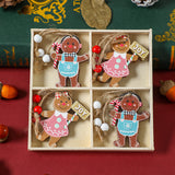 NNEDSZ (2 set)Christmas Gingerbread Ornaments Set - Festive Wooden Decorations for Tree, Set of 12