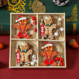 NNEDSZ (2 set)Christmas Gingerbread Ornaments Set - Festive Wooden Decorations for Tree, Set of 12