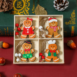 NNEDSZ (2 set)Christmas Gingerbread Ornaments Set - Festive Wooden Decorations for Tree, Set of 12
