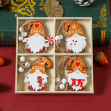 NNEDSZ (2 set) Christmas Gnome Ornaments Set - Festive Wooden Decorations for Tree, Set of 12