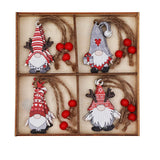 NNEDSZ (2 set)Christmas Gnome Ornaments Set - Festive Wooden Decorations for Tree, Set of 12