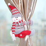 NNEDSZ Snowman Curtain Tieback - Festive Plush Christmas Curtain Holder for Holiday Decor 22*44cm  2 PCS