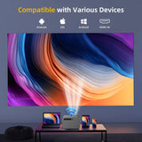 NNEDSZ P20 1080P Smart Projector with 4K Decoding, Wi-Fi 6, Bluetooth 5.2, and Android 13.0(211.2*184.72*136.5mm)