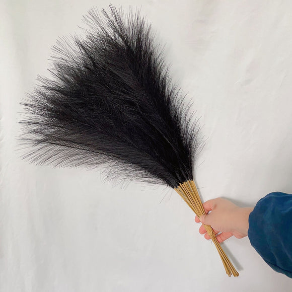 NNEDSZ 20 sticks Natural Black Pampas Grass Bouquet-21.65