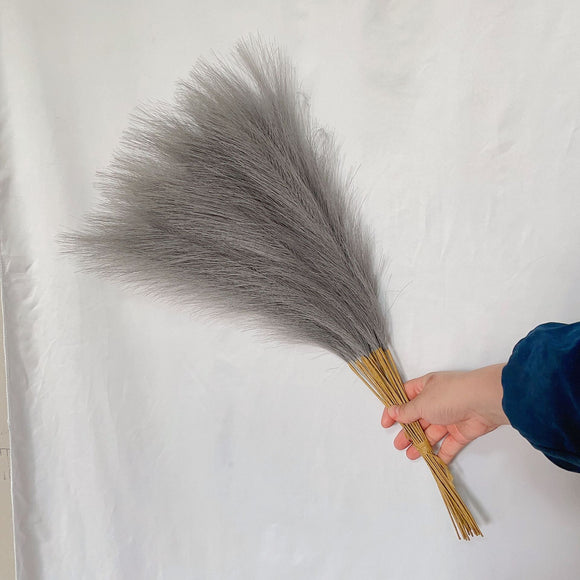 NNEDSZ 20 sticks Natural Dark Gray Pampas Grass Bouquet-21.65