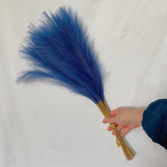 NNEDSZ 20 sticks Natural Peacock Blue Pampas Grass Bouquet-21.65