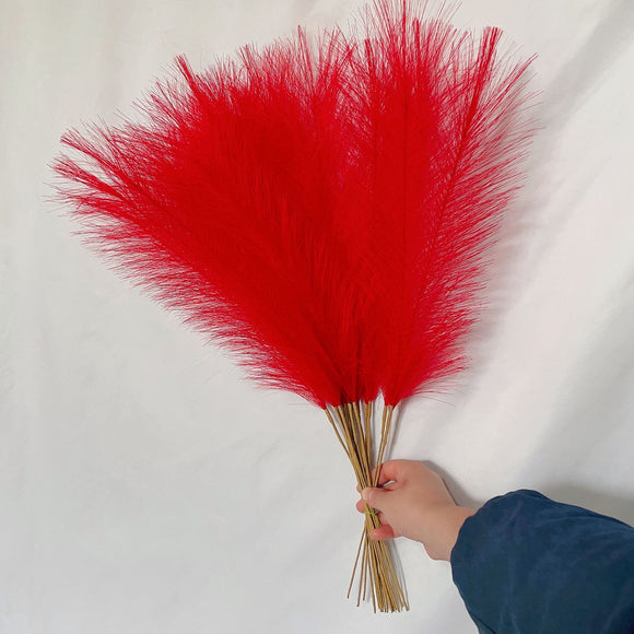 NNEDSZ 20 sticks Natural Red Pampas Grass Bouquet-21.65