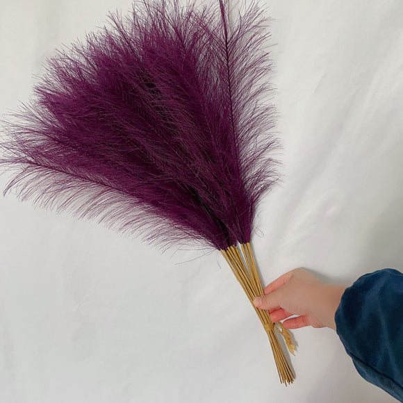 NNEDSZ 20 sticks Dark Purple Pampas Grass Bouquet-21.65