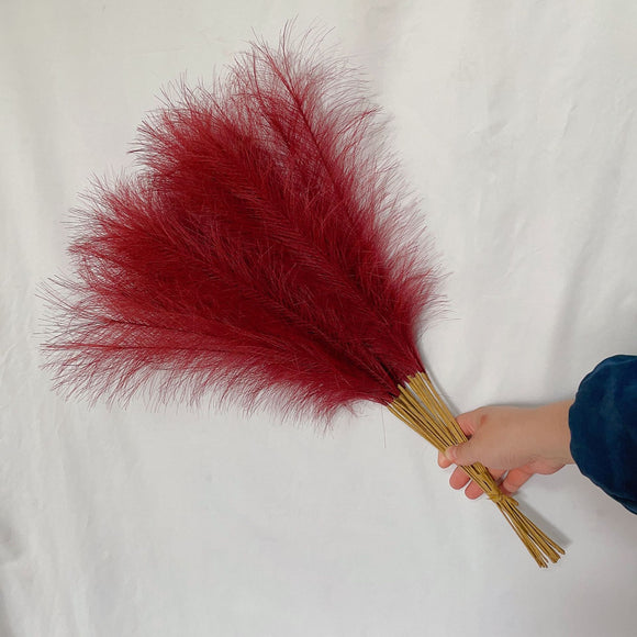 NNEDSZ 20 sticks Claret Pampas Grass Bouquet-21.65