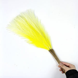 NNEDSZ 20 sticks Gradient yellow Pampas Grass Bouquet-21.65" Fluffy Dried Pampas for Home Decor and Events