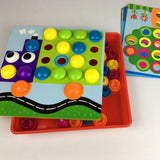 NNEDSZ Creative Button Art Toy Set for Kids - 46 Colorful Buttons with 10 Unique Pictures - Educational Color Matching Puzzle for Ages 3+