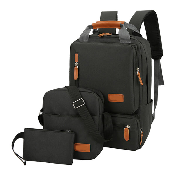 NNEDSZ 3-Piece Travel Backpack Set - Stylish Multi-Functional Backpack, Shoulder Bag & Pouch for Men & Women