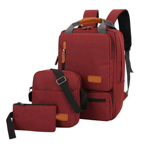 NNEDSZ 3-Piece Travel Backpack Set - Stylish Multi-Functional Backpack, Shoulder Bag & Pouch for Men & Women
