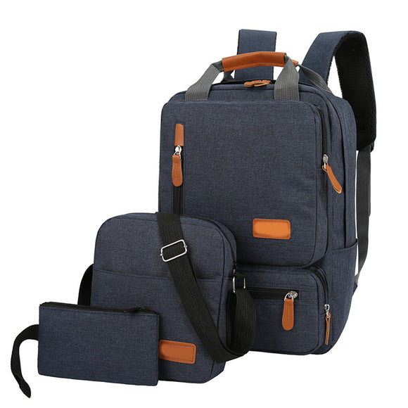 NNEDSZ 3-Piece Travel Backpack Set - Stylish Multi-Functional Backpack, Shoulder Bag & Pouch for Men & Women