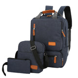 NNEDSZ 3-Piece Travel Backpack Set - Stylish Multi-Functional Backpack, Shoulder Bag & Pouch for Men & Women
