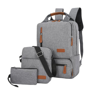 NNEDSZ 3-Piece Travel Backpack Set - Stylish Multi-Functional Backpack, Shoulder Bag & Pouch for Men & Women