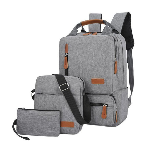 NNEDSZ 3-Piece Travel Backpack Set - Stylish Multi-Functional Backpack, Shoulder Bag & Pouch for Men & Women