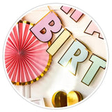 NNEDSZ Happy Birthday Party Decoration Set -  Fan Decorations, Hearts, Stars & Banner