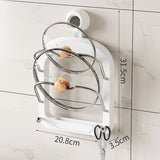 NNEDSZ Wall-Mounted Pot Lid Organizer Rack - Kitchen Storage Holder with Adhesive Mount (31.5 x 20.8 x 3.5 cm)