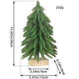 NNEDSZ Miniature Artificial Pine Tree Decoration - 11.42 Inch Tabletop Christmas Tree with Wooden Base