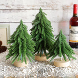 NNEDSZ Miniature Artificial Pine Tree Decoration - 11.42 Inch Tabletop Christmas Tree with Wooden Base