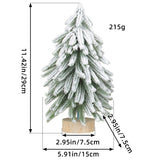 NNEDSZ Miniature Snowy Artificial Pine Tree Decoration - 11.42 Inch Tabletop Christmas Tree with Wooden Base