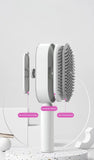 NNEDSZ Self-Cleaning Hair Brush with One-Click Release | Massage Cushion Design, Anti-Frizz and Detangling Brush (purple)