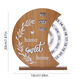 NNEDSZ Rustic Perpetual Wooden Calendar | Decorative Home & Desk Accessory 20*18cm Moon shape