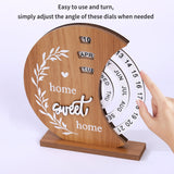 NNEDSZ Rustic Perpetual Wooden Calendar | Decorative Home & Desk Accessory 20*18cm Moon shape