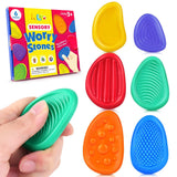 NNEDSZ Sensory Worry Stones for Kids | 6-Piece Fidget Stress Relief Set for Ages 3+(2 set, 12PCS in total)